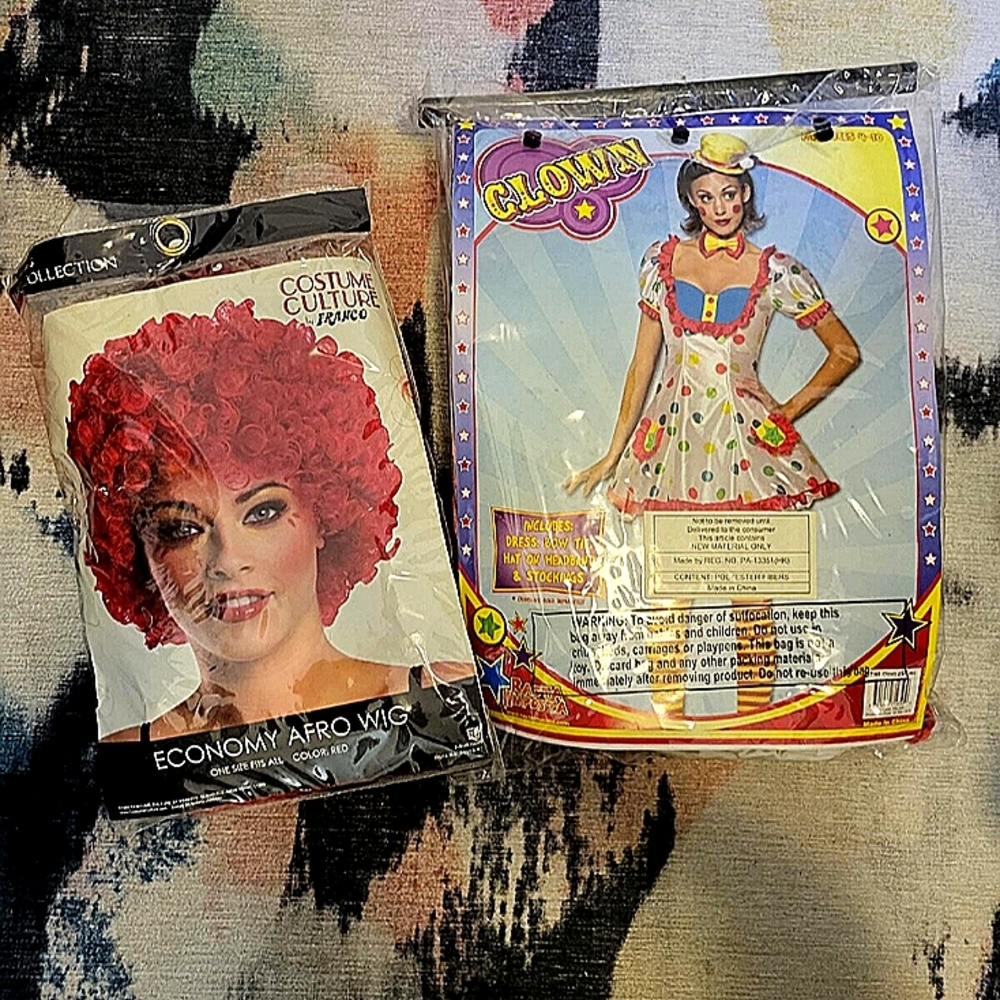 Clown costume with wig
